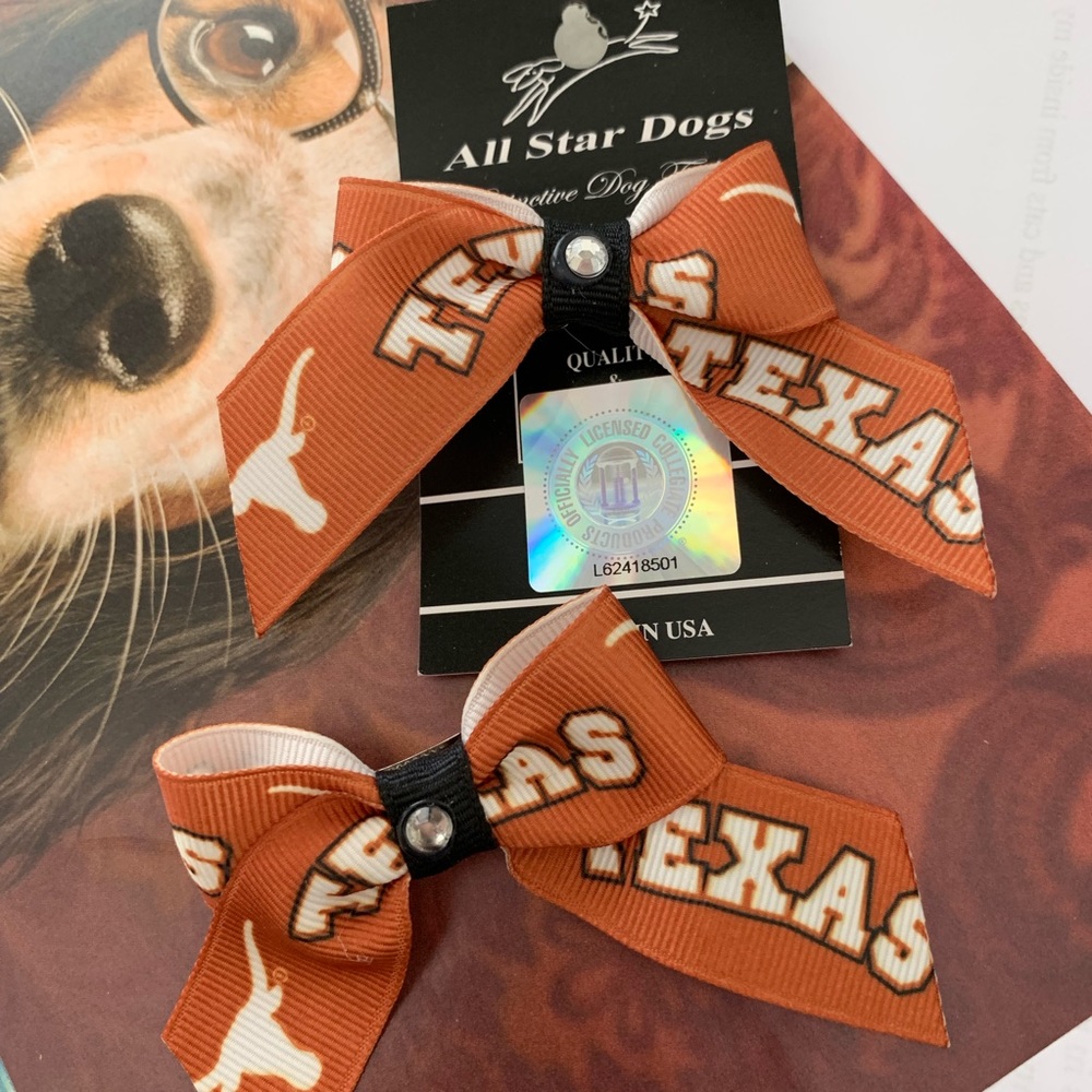 UT University of Texas Austin HAIR BOW Set of 2 bows